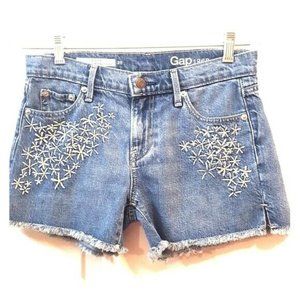 GAP 1969 Size 25 Low Rise Floral Jean Shorts